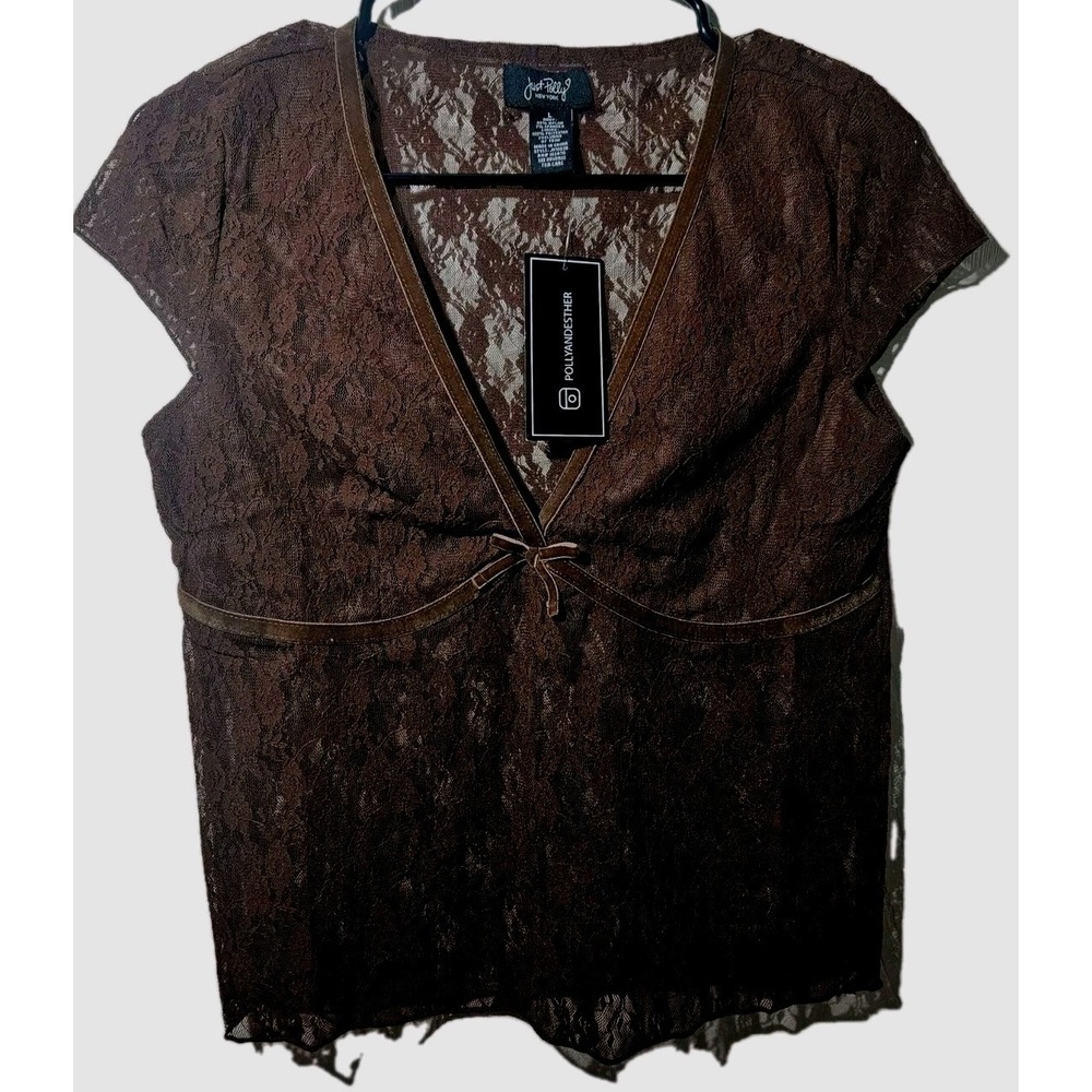 NWT. Just Polly NY Women Size L. Lacey Off The Shoulder Top. **2 LEFT!